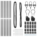 vidaXL Kerítésoszlop 7 pcs Szürke Acél