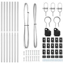 vidaXL Kerítésoszlop 7 pcs Ezüst Acél
