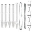 vidaXL Földbe állítható kerítésoszlop 13 db Ezüst Porszórt acél