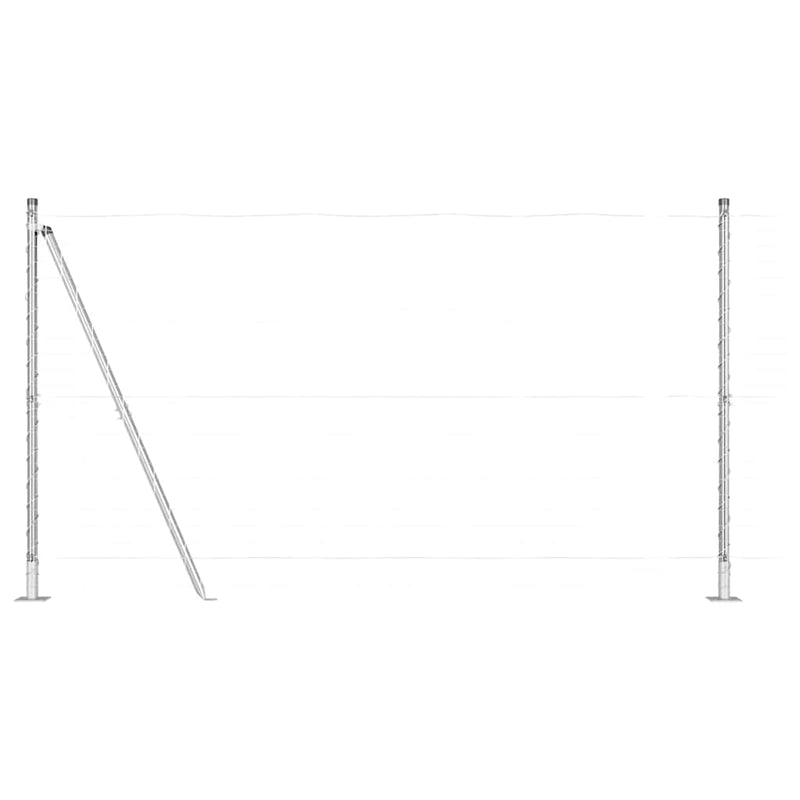 vidaXL Kerítoszlopok Kézi 7 pcs Ezüst Ø32mm 130 cm Horganyzott acél