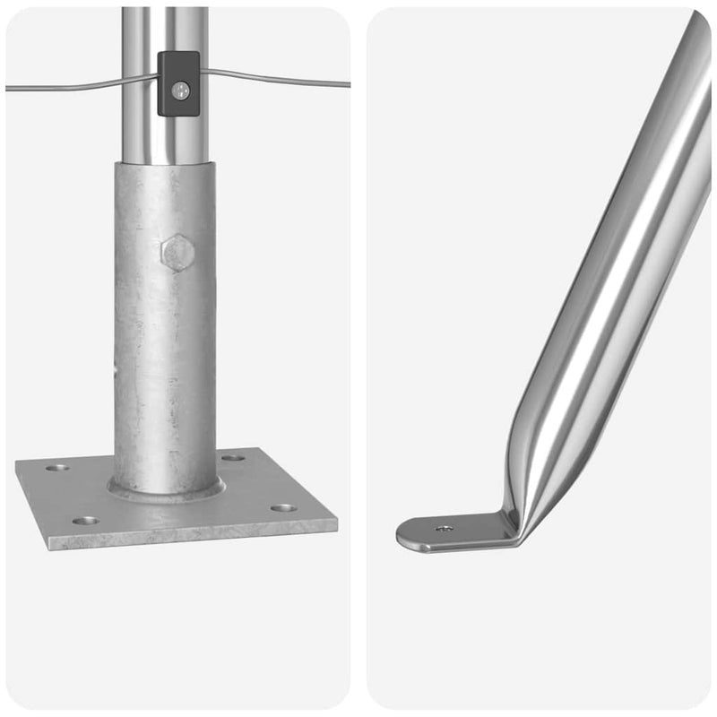 vidaXL Kerítoszlopok Kézi 13 pcs Ezüst Ø32mm 160 cm Horganyzott acél