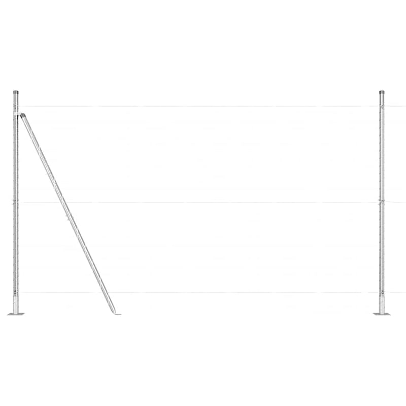 vidaXL Kerítoszlopok Kézi 13 pcs Ezüst Ø32mm 160 cm Horganyzott acél
