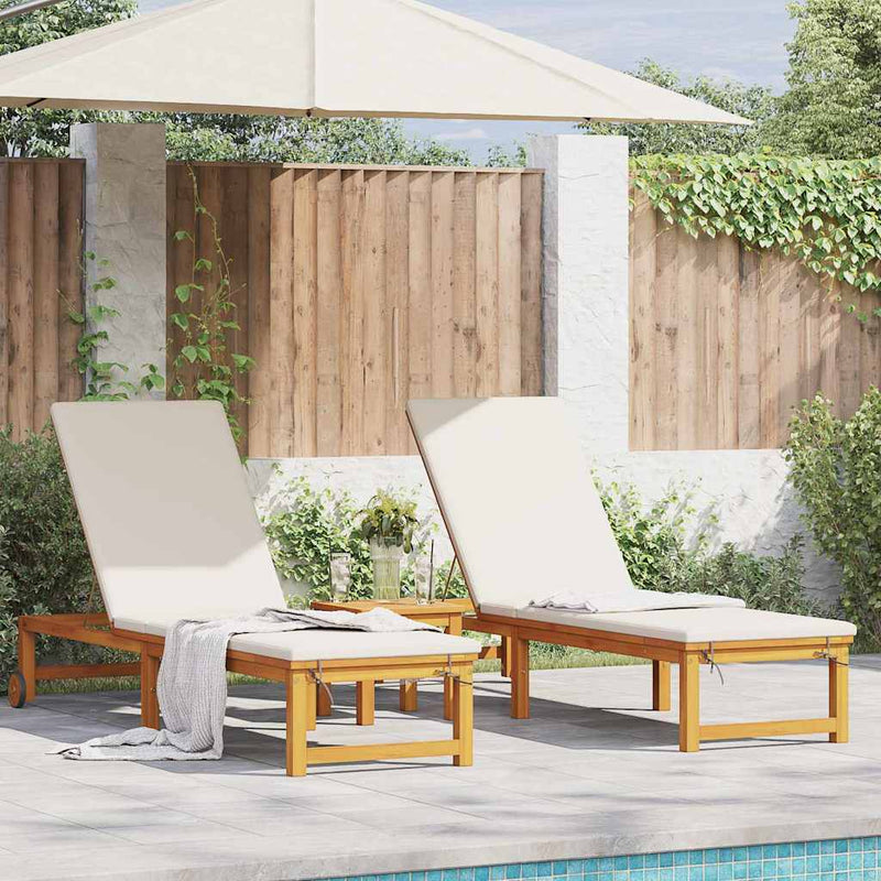 vidaXL Napozó 1-személy 3 pcs Barna 35 x 35 x 34cm Tömör akácfa