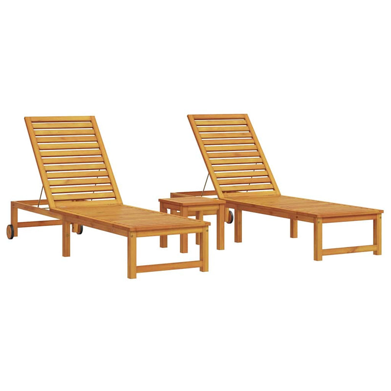 vidaXL Napozó 1-személy 3 pcs Barna 35 x 35 x 34cm Tömör akácfa