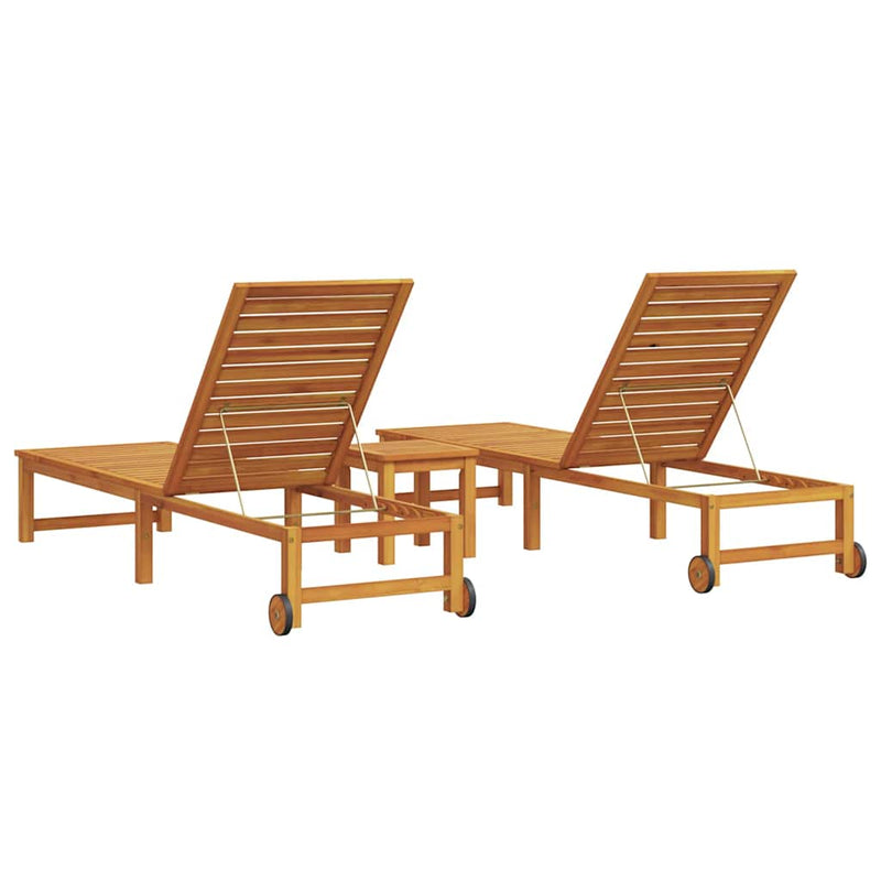 vidaXL Napozó 1-személy 3 pcs Barna 35 x 35 x 34cm Tömör akácfa