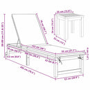 vidaXL Napozó 1-személy 3 pcs Barna 35 x 35 x 34cm Tömör akácfa