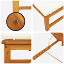 vidaXL Napozó párnával 2 pcs Barna 53 x 202 x 89cm Tömör akácfa