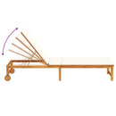 vidaXL Napozó párnával 2 pcs Barna 53 x 202 x 89cm Tömör akácfa