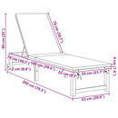 vidaXL Napozó párnával 2 pcs Barna 53 x 202 x 89cm Tömör akácfa