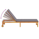 vidaXL Napozó párnával 2 pcs Barna 53 x 202 x 89cm Tömör akácfa