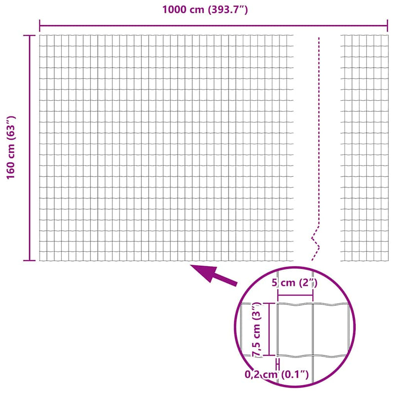 vidaXL Európai Kerítés Ezüst 1.6 x 10 m Meleg horganyzott vas