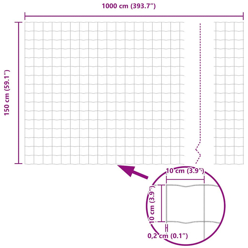 vidaXL Európai Kerítés Ezüst 1.5 x 10 m Meleg horganyzott vas