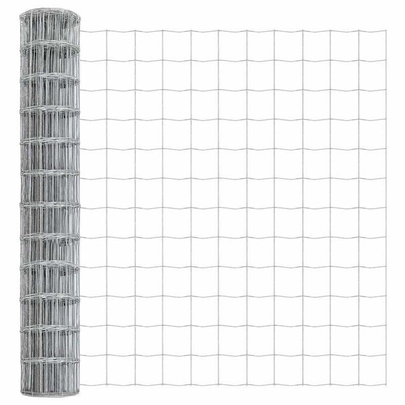 vidaXL Európai Kerítés Ezüst 1.2 x 25 m Meleg horganyzott vas