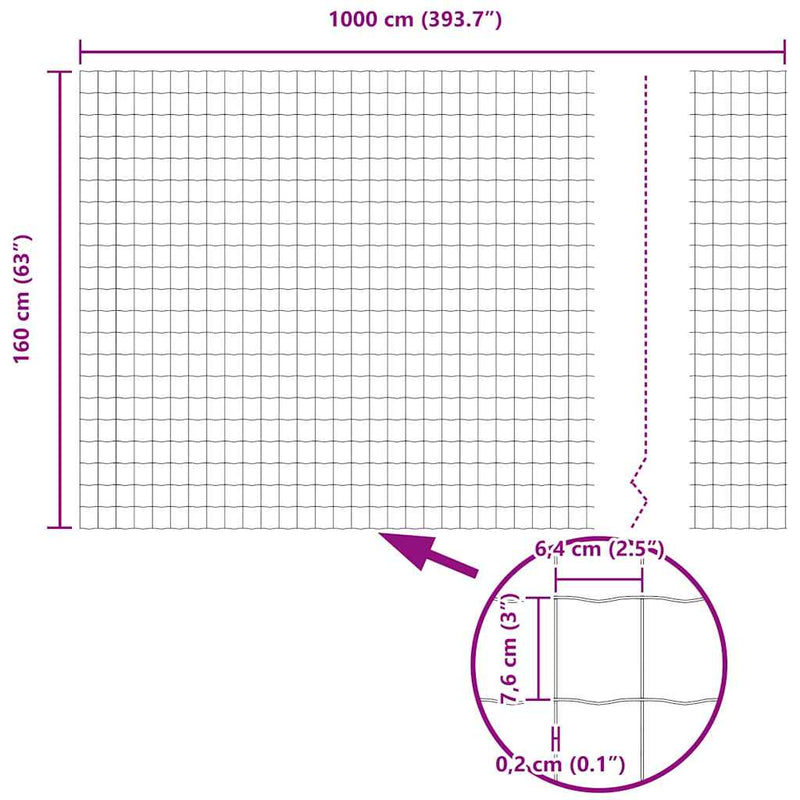 vidaXL Európai Kerítés Ezüst 1.6 x 10 m Meleg horganyzott vas
