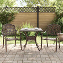 vidaXL Kerti asztalszett 3 pcs Bronz Öntött alumínium