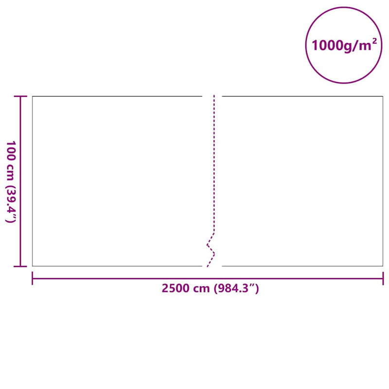 vidaXL Medence Polár Szürke 1 x 25 m Poliészter és pamut
