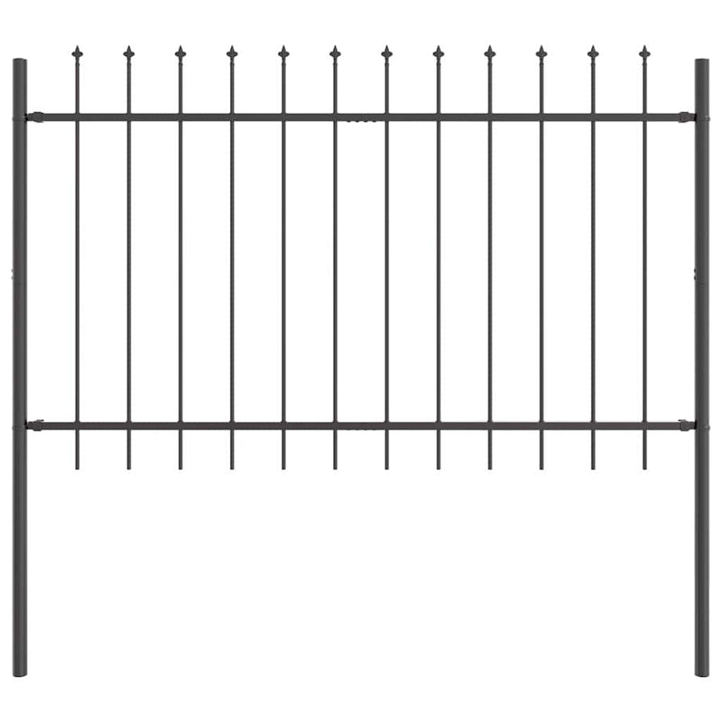 vidaXL Kerti Kerítés Szürke 1.7 x 0.8 m Porszórt Acél