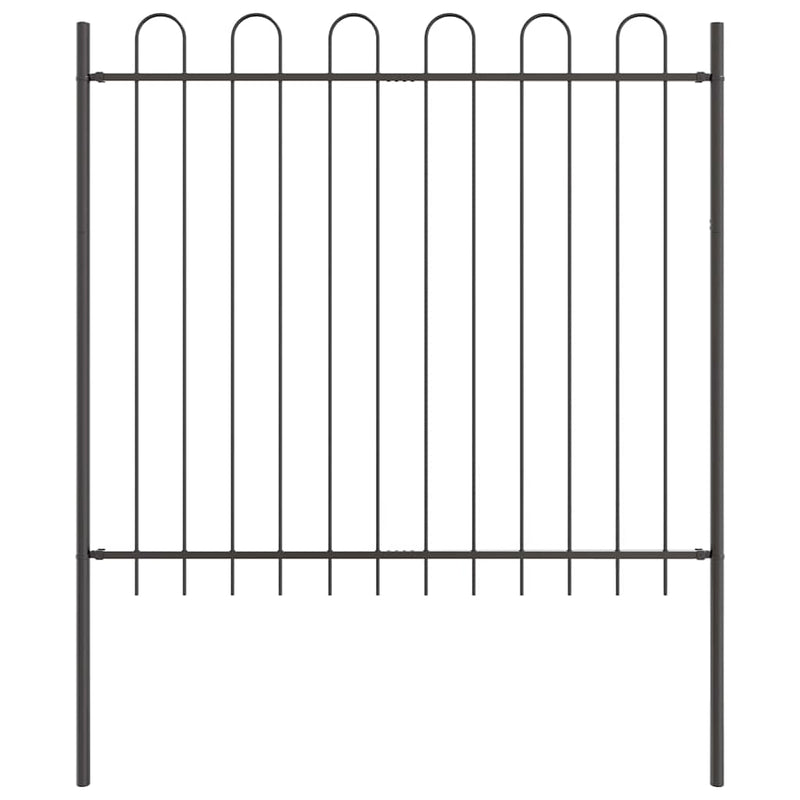 vidaXL Kerti Kerítés Szürke 1.7 x 1.5 m Porszórt Acél