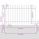vidaXL Kerti Kerítés Fehér 1.7 x 0.8 m Porszórt Acél