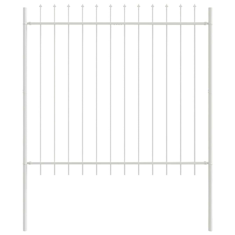 vidaXL Kerti Kerítés Fehér 1.7 x 1.5 m Porszórt Acél