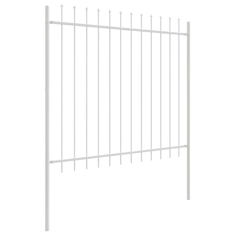 vidaXL Kerti Kerítés Fehér 1.7 x 1.5 m Porszórt Acél