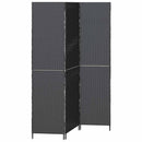 vidaXL Szobaelválasztó Fekete 146 x 180 cm polirattan