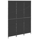 vidaXL Szobaelválasztó Fekete 146 x 180 cm polirattan