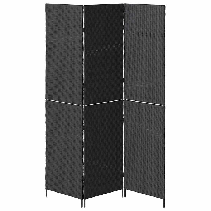 vidaXL Szobaelválasztó Összecsukható Fekete 146 x 180 cm polirattan