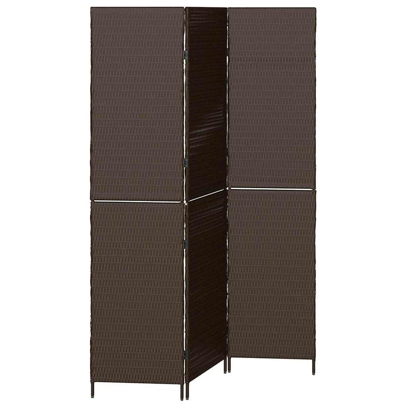 vidaXL Szobaelválasztó Összecsukható Barna 146 x 180 cm polirattan