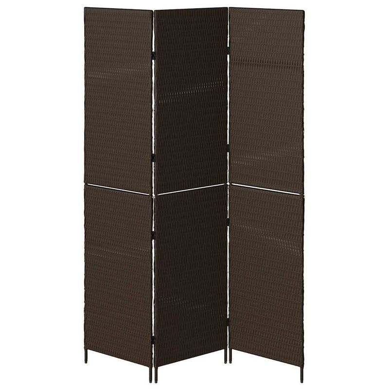 vidaXL Szobaelválasztó Összecsukható Barna 146 x 180 cm polirattan