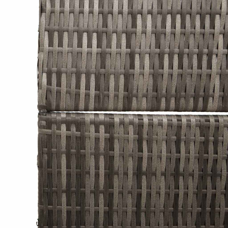 vidaXL Szobaelválasztó Összecsukható Szürke 147 x 180 cm polirattan