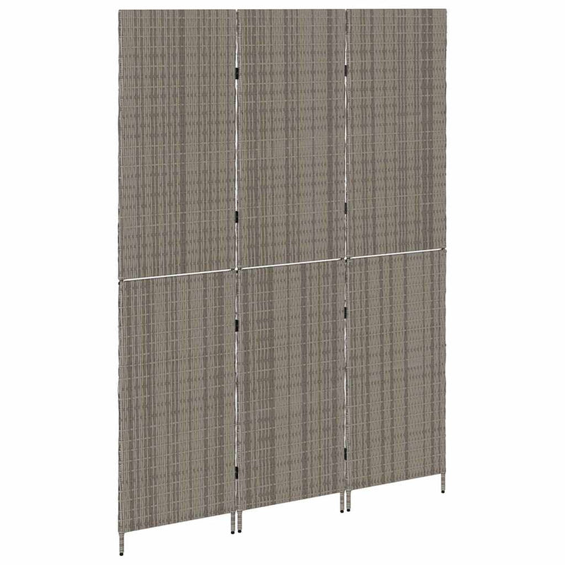 vidaXL Szobaelválasztó Összecsukható Szürke 147 x 180 cm polirattan