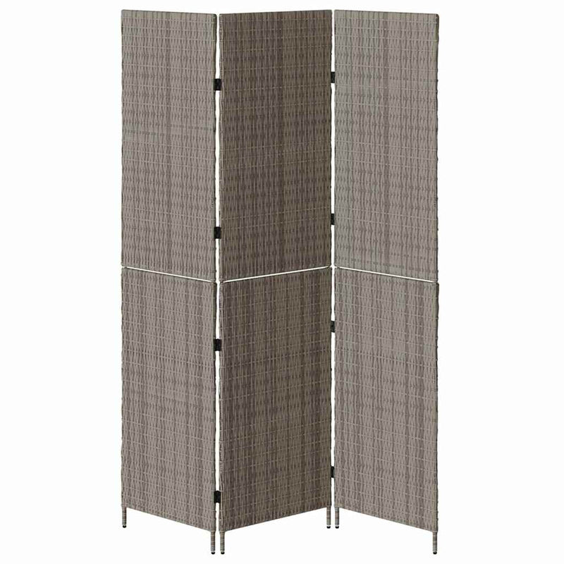 vidaXL Szobaelválasztó Összecsukható Szürke 147 x 180 cm polirattan