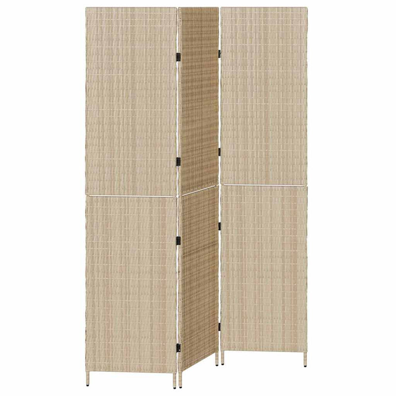 vidaXL Szobaelválasztó Összecsukható Kézi Bézs 147 x 180 cm polirattan