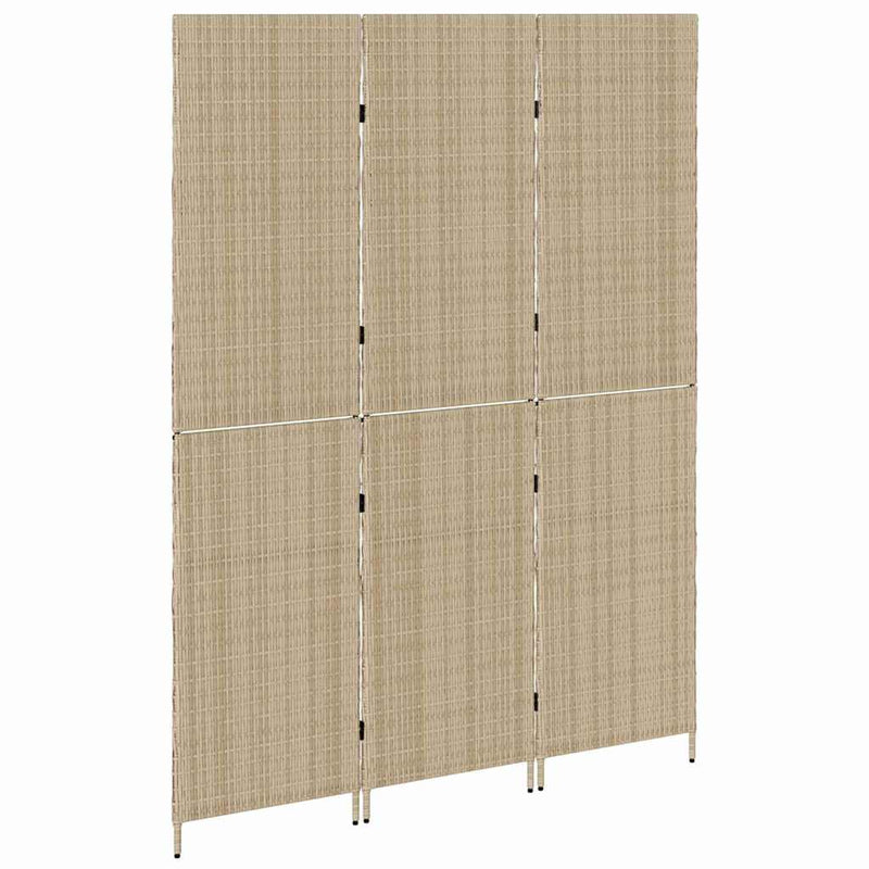 vidaXL Szobaelválasztó Összecsukható Kézi Bézs 147 x 180 cm polirattan