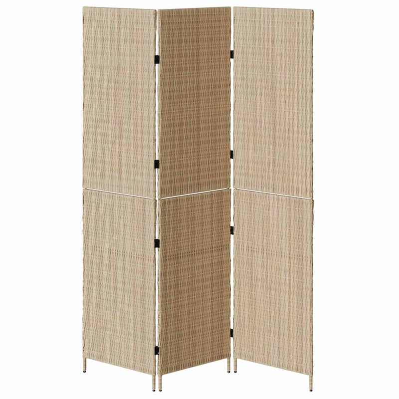 vidaXL Szobaelválasztó Összecsukható Kézi Bézs 147 x 180 cm polirattan