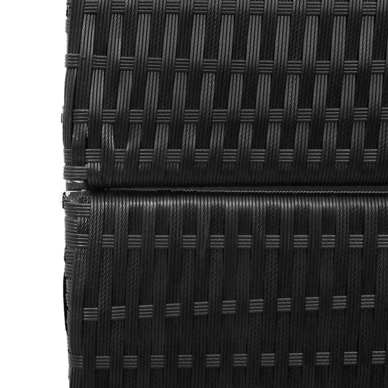 vidaXL Szobaelválasztó Fekete 195 x 180 cm polirattan