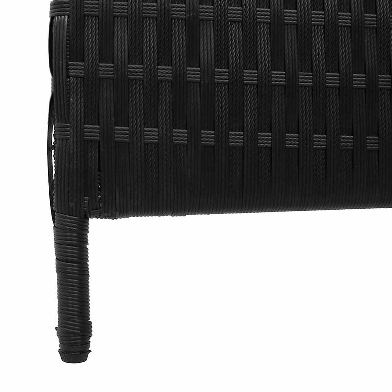 vidaXL Szobaelválasztó Fekete 195 x 180 cm polirattan