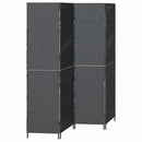 vidaXL Szobaelválasztó Fekete 195 x 180 cm polirattan