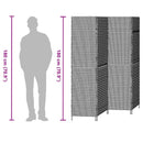 vidaXL Szobaelválasztó Fekete 195 x 180 cm polirattan