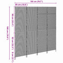 vidaXL Szobaelválasztó Fekete 195 x 180 cm polirattan