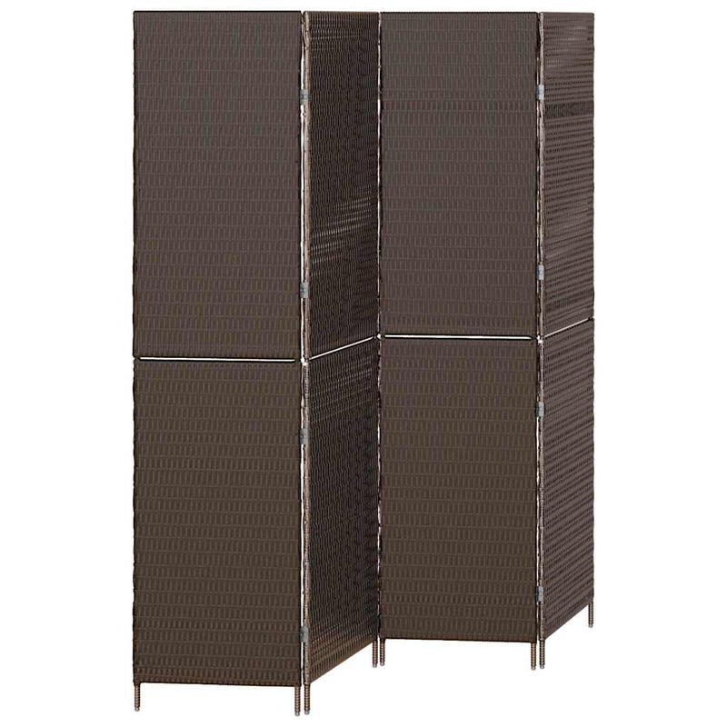 vidaXL Szobaelválasztó Összecsukható Barna 195 x 180 cm polirattan