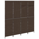 vidaXL Szobaelválasztó Barna 195 x 180 cm polirattan