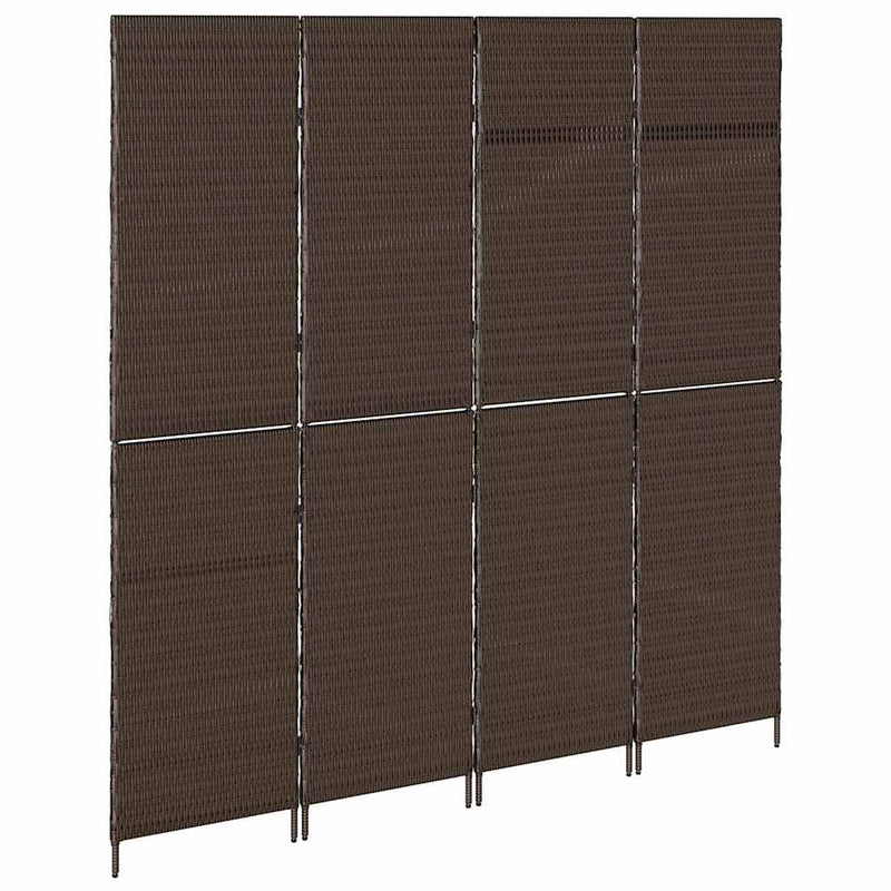 vidaXL Szobaelválasztó Összecsukható Barna 195 x 180 cm polirattan