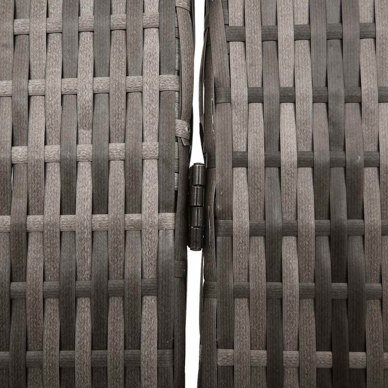 vidaXL Szobaelválasztó Összecsukható Szürke 195 x 180 cm polirattan