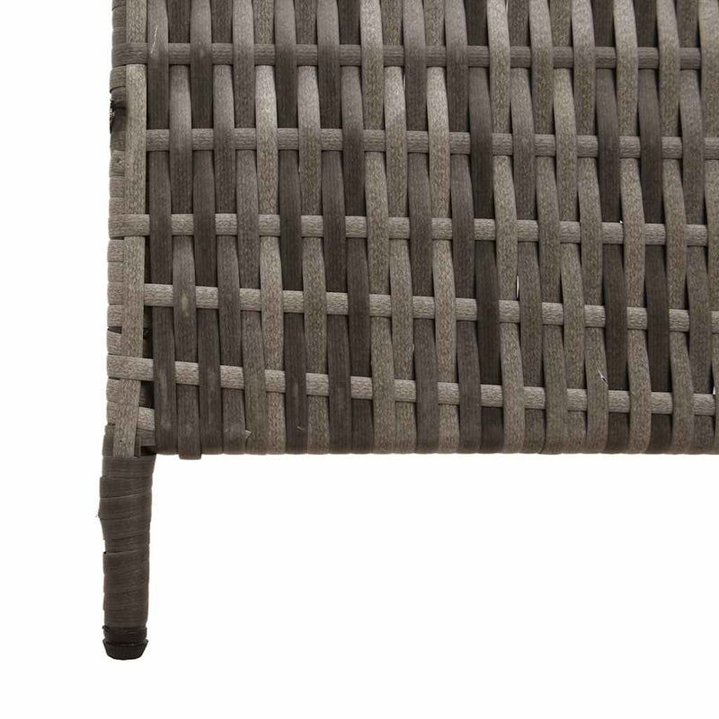 vidaXL Szobaelválasztó Összecsukható Szürke 195 x 180 cm polirattan
