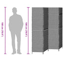 vidaXL Szobaelválasztó Szürke 195 x 180 cm polirattan
