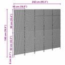 vidaXL Szobaelválasztó Bézs 242 x 180 cm polirattan