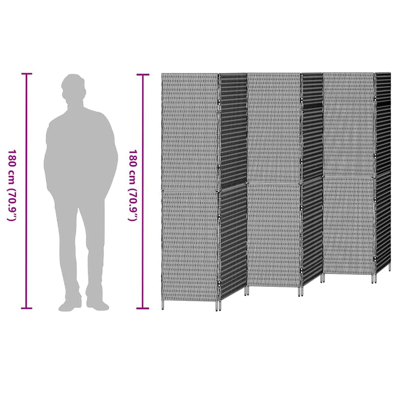 vidaXL Szobaelválasztó Összecsukható Kézi Bézs 294 x 180 cm polirattan