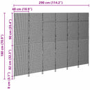 vidaXL Szobaelválasztó Bézs 292 x 180 cm polirattan